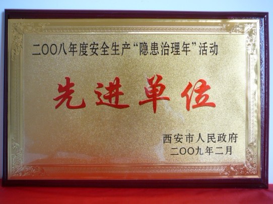 2009年2月，被西安市人民当驹炖为2008年度安全出产“隐患治理年”活动先进单元